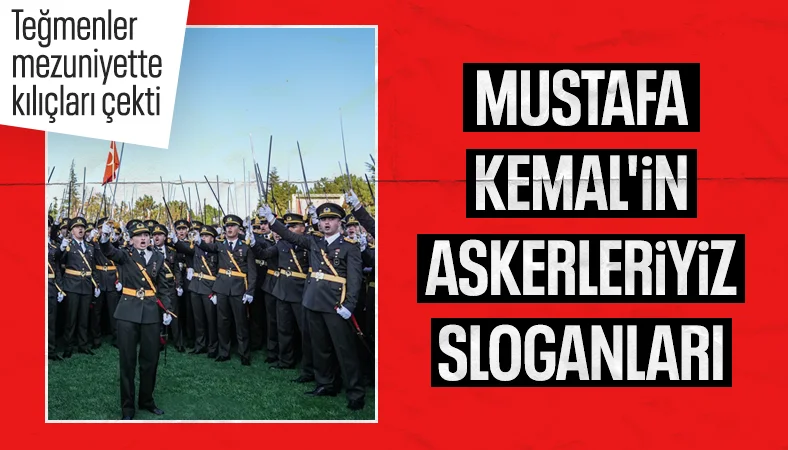 Kara Harp Okulu diploma töreninde mezunlar, 'Mustafa Kemal'in askerleriyiz' sloganı attı