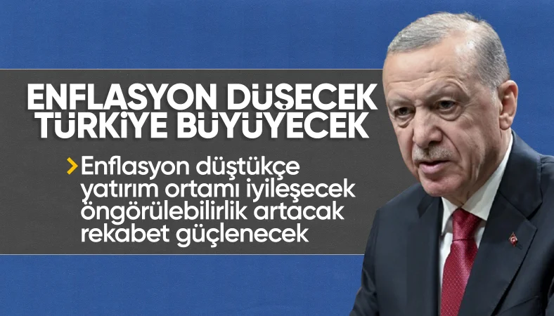 Cumhurbaşkanı Erdoğan'dan ekonomi mesajı! 'Türkiye enflasyonu düşürerek büyüyecek'