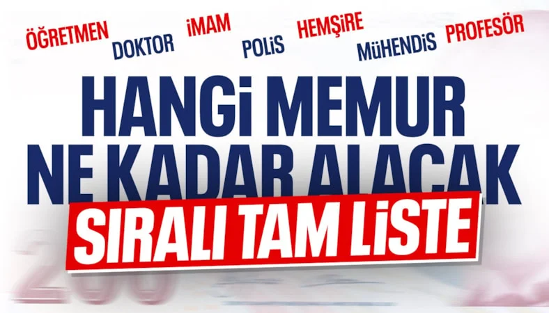 Memurların zam oranı belli oldu: İşte meslek meslek yeni maaşlar