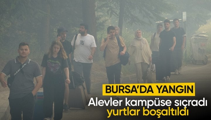 Bursa'da anız yangını! Alevler Uludağ Üniversitesi kampüsüne sıçradı